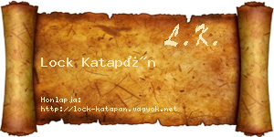 Lock Katapán névjegykártya